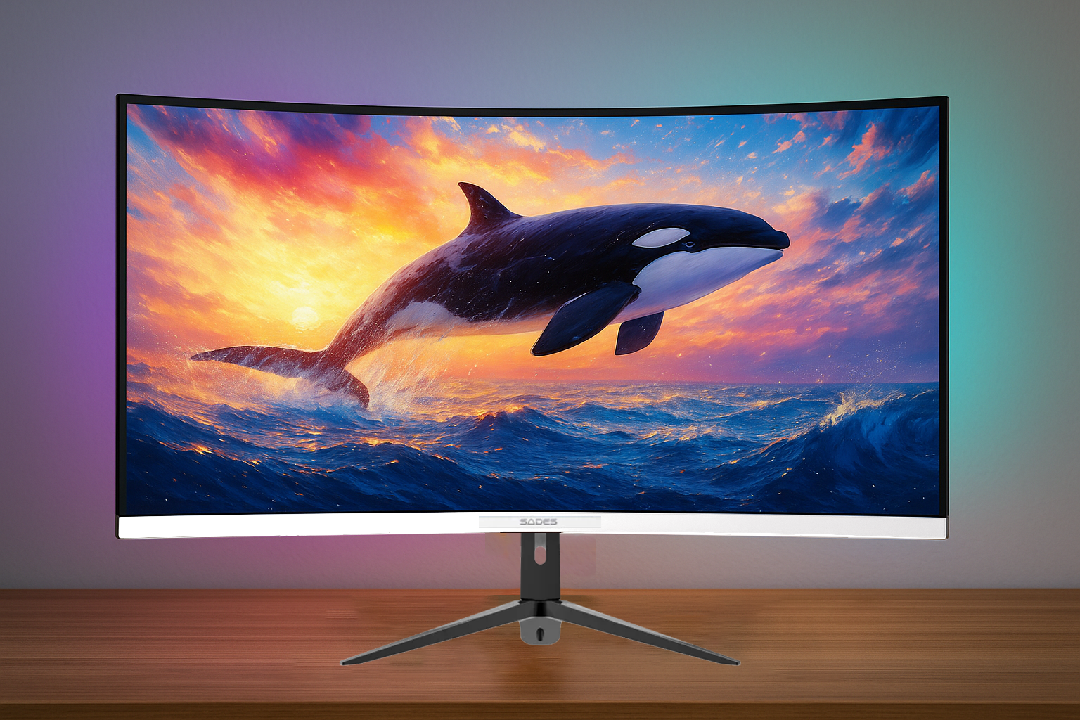 Sades KL-Whale SA-C01Q27W, QHD 180Hz Curved Gaming Monitor - White